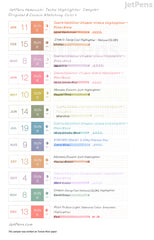 JetPens Recommended Hobonichi Techo Highlighter Sampler - Original & Cousin Matching Colors