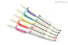 Zebra Mildliner Double-Sided Highlighter - Fine / Bold - 5 Bright Color Set