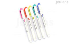Zebra Mildliner Double-Sided Highlighter - Fine / Bold - 5 Bright Color Set
