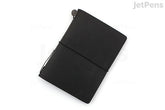 TRAVELER'S COMPANY TRAVELER'S notebook Starter Kit - Passport Size - Black Leather