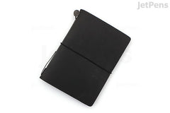 TRAVELER'S COMPANY TRAVELER'S notebook Starter Kit - Passport Size - Black Leather