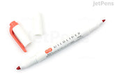 Zebra Mildliner Double-Sided Highlighter - Fine / Bold - Mild Vermilion