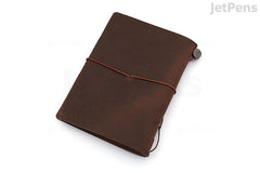 TRAVELER'S COMPANY TRAVELER'S notebook Starter Kit - Passport Size - Brown Leather