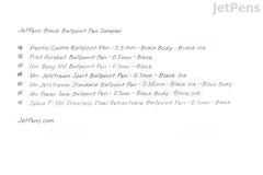 JetPens Black Ballpoint Pen Sampler
