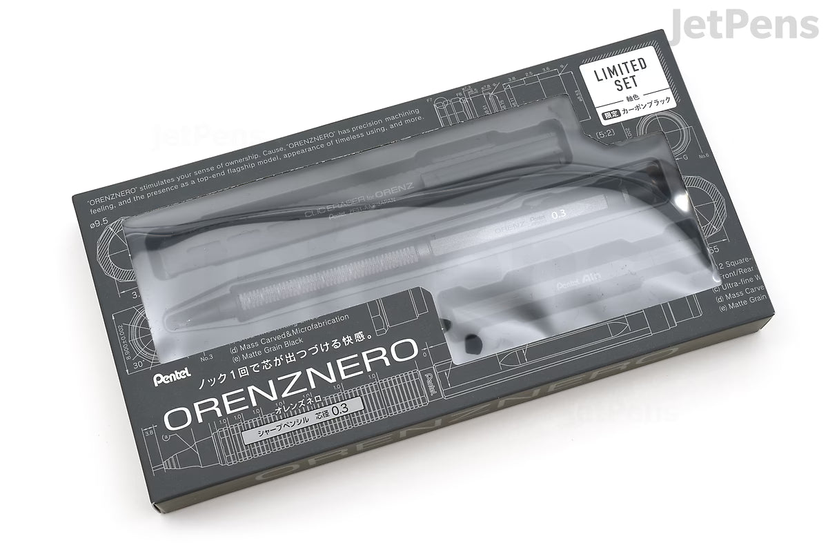 Pentel Orenz Nero Mechanical Pencil Set - 0.3 mm - Carbon Black - Limited Edition