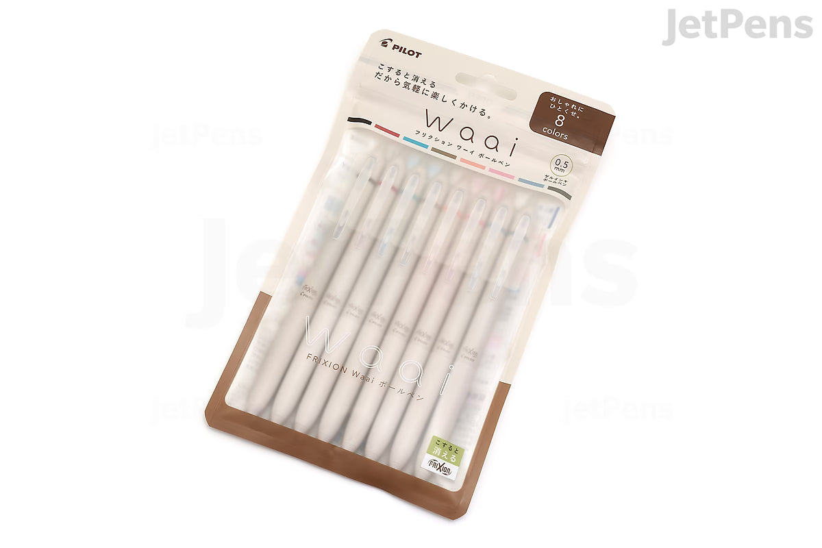 Pilot FriXion Waai Retractable Gel Pen - 0.5 mm - 8 Color Set