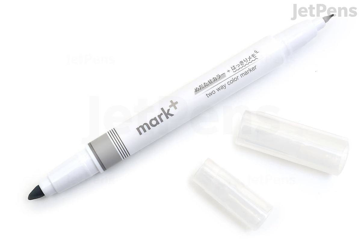 KOKUYO Mark+ 2 Way Marker Pen - Mild Gray
