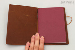TRAVELER'S COMPANY TRAVELER'S notebook Starter Kit - Passport Size - Camel Leather