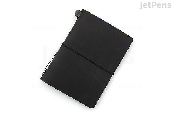 TRAVELER'S COMPANY TRAVELER'S notebook Starter Kit - Passport Size - Black Leather