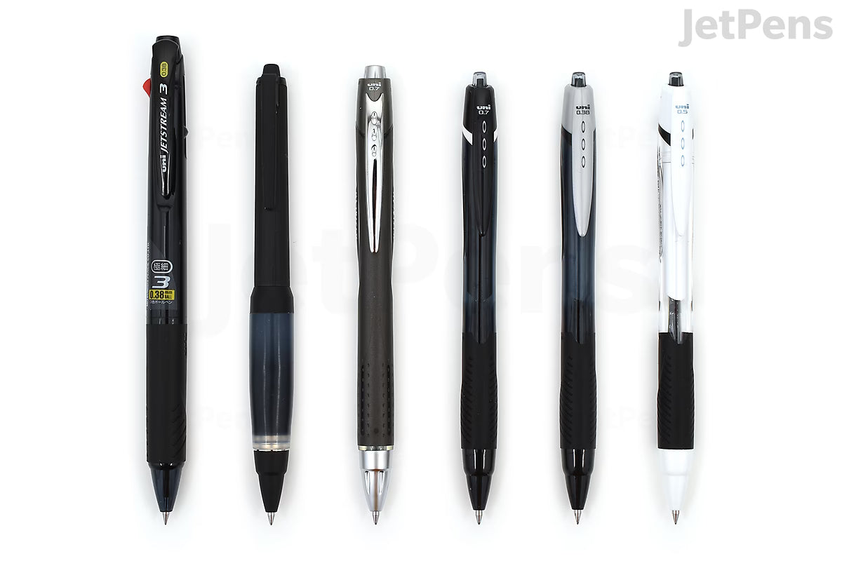 JetPens Uni Jetstream Ballpoint Pen Sampler - Black