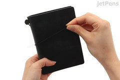 TRAVELER'S COMPANY TRAVELER'S notebook Starter Kit - Passport Size - Black Leather