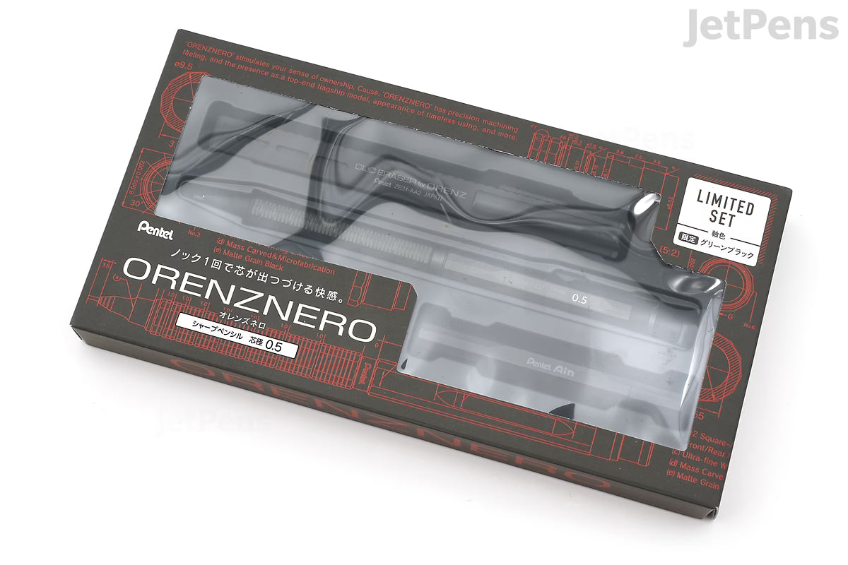 Pentel Orenz Nero Mechanical Pencil Set - 0.5 mm - Green Black - Limited Edition