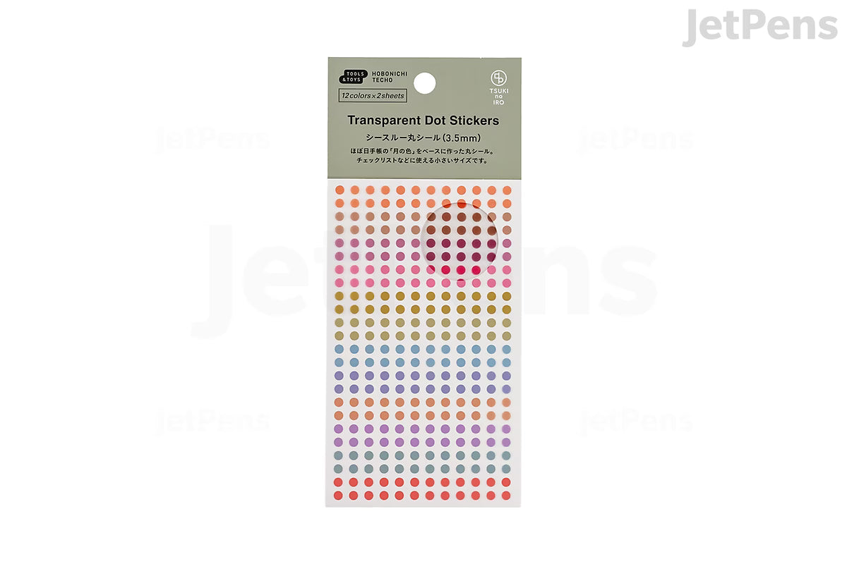 Hobonichi Accessory - TSUKI no IRO: Transparent Dot Stickers - 3.5 mm