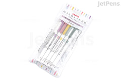 Zebra Mildliner Double-Sided Highlighter - Fine / Bold - 5 Calm Color Set