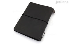 TRAVELER'S COMPANY TRAVELER'S notebook Starter Kit - Passport Size - Black Leather