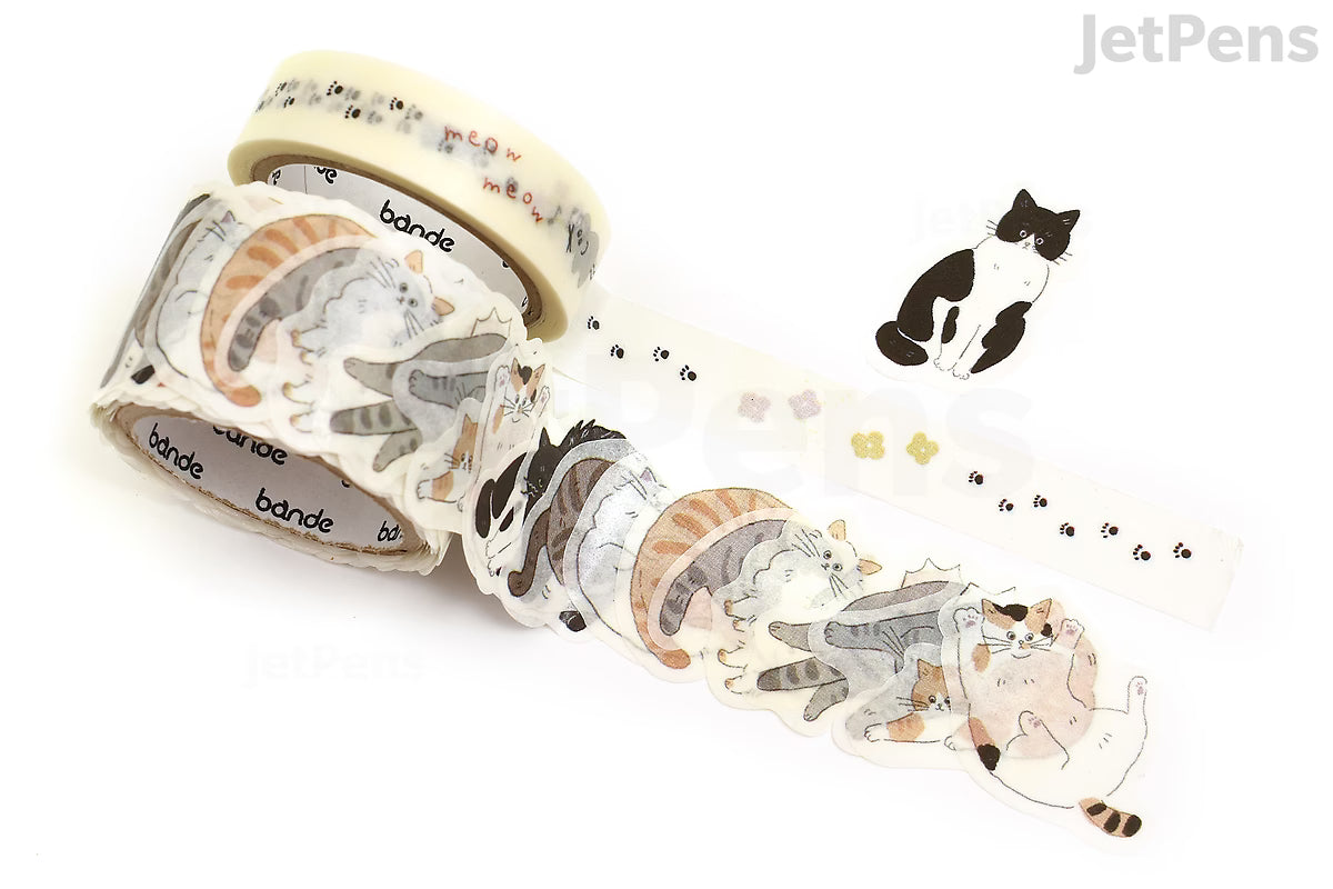Bande Washi Tape Sticker Roll - Cats - Set of 2