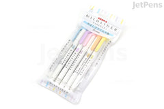 Zebra Mildliner Double-Sided Highlighter - Fine / Bold - 5 Gentle Color Set